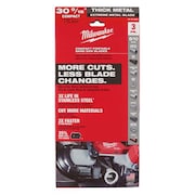MILWAUKEE TOOL 30-9/16 in. 8/10 TPI Extreme Thick Metal Compact Portable Band Saw Blades (3 pk) 48-39-0630