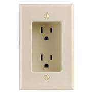 LEVITON Receptacle, 15 A Amps, 125VAC, Flush Mount, Duplex Outlet, 5-15R, Ivory 689-I