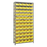 QUANTUM STORAGE SYSTEMS Steel Bin Shelving, 36 in W x 75 in H x 12 in D, 13 Shelves, Yellow 1275-102YL