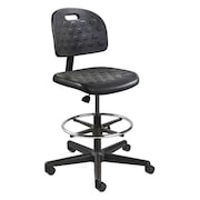 BEVCO Polyurethane Task Chair, 19" to 26-3/4", No Arms, Black V7307HC