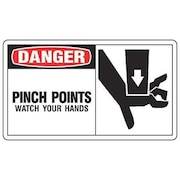 Accuform Safety Label, 3 1/2 in Height, 5 in Width, Vinyl, Horizontal Rectangle, English LEQM017VSP