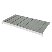 Edsal Decking, Steel, 72 in W, 24 in D, Industrial Gray, Powder Coated Finish, Gauge: 20 1026D