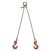 LIFT-ALL Wire Rope Sling, Double Leg, 10 ft.L 12I2LBX10