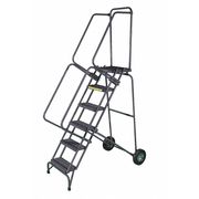 Ballymore 83 in H Steel Folding Rolling Ladder, 5 Steps FAWL-5-P