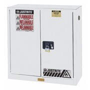 JUSTRITE Flammable Safety Cabinet, 30 gal., White 893005