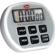 COOPER-ATKINS Timer/Clock/Stopwatch, 6Button, 3A Battery TC6-0-8