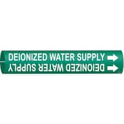 BRADY Pipe Marker, Deionized Water Supply, Green, 4173-B 4173-B