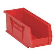 QUANTUM STORAGE SYSTEMS Hang & Stack Storage Bin, Red, Polypropylene, 10 7/8 in L x 4 1/8 in W x 4 in H QUS224RD