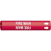 BRADY Pipe Marker, Fire Main, R, 1-1/2 to2-3/8 In 4185-B
