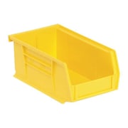 Quantum Storage Systems 10 lb Hang & Stack Storage Bin, Polypropylene, 4 1/8 in W, 3 in H, Yellow, 7 3/8 in L QUS220YL