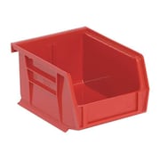 Quantum Storage Systems Hang & Stack Storage Bin, Red, Polypropylene, 5 3/8 in L x 4 1/8 in W x 3 in H, 10 lb Load Capacity QUS210RD