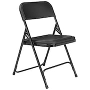 National Public Seating Folding Chair, Plastic, Black, PK4 810