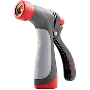 Zoro Select Pistol Grip Water Nozzle, 3/4", 100 psi, 2.5 gpm to 5 gpm, Black, Red, Maroon 855012-1001