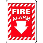 ACCUFORM Fire Alarm Sign, 10 in Height, 7 in Width, Plastic, Rectangle, English MFXG448VP
