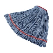 RUBBERMAID COMMERCIAL 1 in String Wet Mop, 28 oz Dry Wt, Slide On Connection, Looped-End, Blue, Cotton/Synthetic FGC11306BL00