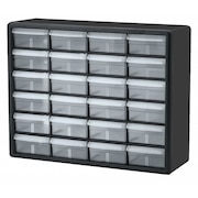 Akro-Mils Drawer Bin Cabinet with 24 Drawers, Plastic, 20 in W x 15 3/4 in H x 6 1/2 in D 10124