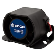 ECCO Back Up Alarm, Drawn 0.7A, 3-7/64" H, Black EA9724