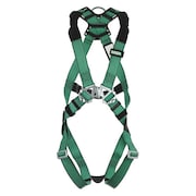 Msa Safety Full Body Harness, Vest Style, M, Nylon, Green 10197196