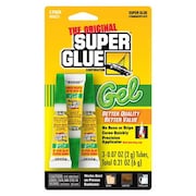 Super Glue Instant Adhesive, Original Gel Series, Clear, 0.07 oz, Tube 3 PK SGG23-48
