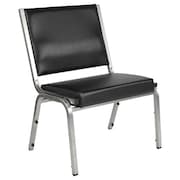 Flash Furniture Hercules Bar Chair, Slvr Frm, Blk Vinyl, 34" H, No Arms, Vinyl Seat, Hercules Series XU-DG-60442-660-1-BV-GG