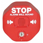 Safety Technology International Exit Door Alarm, Key Lock, Audible/Annunciation, Three Minute Piercing Horn, Polycarbonate Material STI-6400
