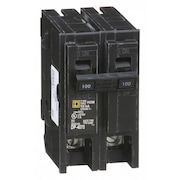Square D Miniature Circuit Breaker, 100A, 120/240V AC, 2 Pole, Plug In Mounting Style, HOM Series HOM2100