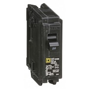 Square D Miniature Circuit Breaker, 20 A, 120V AC, 1 Pole, Plug In Mounting Style, HOM Series HOM120