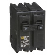 Square D Miniature Circuit Breaker, 30A, 120/240V AC, 2 Pole, Plug In Mounting Style, HOM Series HOM230