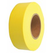 Zoro Select Flagging Tape, Yellow, Polyethylene, 1 3/16 in Roll Width, 300 ft Long, 2 mil Thick, UV Resistant 1EC22