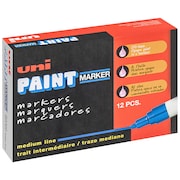 Uni-Paint Permanent Marker, Medium Tip, Orange Color Family, Paint, 12 PK 63607