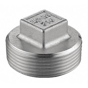 Zoro Select 1/2" MNPT 316 SS Square Head Plug, Max. Pressure: 300 psi 60SQ112N012