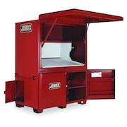 Crescent Jobox Jobsite Field Office, Heavy-Duty, Steel, Lockable Desktop, Hanging Pegs, 63" W x 42" D x 80" H 1-674990