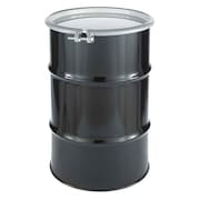 Zoro Select Open Head Transport Drum, Steel, 30 gal, Lined, Black CQ3005L