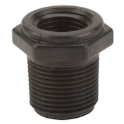 Zoro Select Reducing Bushing, Polypropylene, 3/4" x 1/2", Schedule 80, 300 psi Max Pressure RB075-050