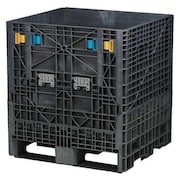 Buckhorn Black Collapsible Bulk Container, Plastic, 12.9 cu ft Volume Capacity BN3230342010000