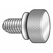 ZORO SELECT Thumb Screw, #4-40 Thread Size, Plain 18-8 Stainless Steel, 1/8 in Head Ht, 3/8 in Lg, 5 PK WFTSSS00