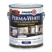 Zinsser Interior Paint, Satin, Water Base, White, 1 gal 2711