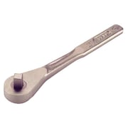 Ampco Safety Tools 1/2" Drive 12 Geared Teeth Pear Head Style Hand Ratchet, 10" L, Natural Finish W-141-R