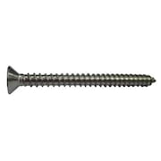 ZORO SELECT Sheet Metal Screw, #6 x 1-1/2 in, Plain 18-8 Stainless Steel Flat Head Phillips Drive, 100 PK U51680.013.0150