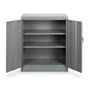 Tennsco 24 ga. ga. Carbon Steel Storage Cabinet, 36 in W, 42 in H, Stationary 1442 GRAY
