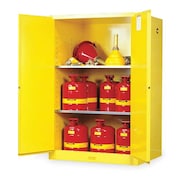 Justrite Sure-Grip EX Flammable Safety Cabinet, 90 gal., Yellow 899000