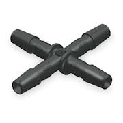 ELDON JAMES Cross Connector, 1/4 In, Barbed, HDPE, PK10 X0-4HDPE
