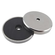 Zoro Select Round Base Magnet, 11 lb. Pull, PK2 10E773