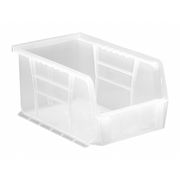 Quantum Storage Systems 20 lb Hang & Stack Storage Bin, Polypropylene, 6 in W, 5 in H, Clear, 9 1/4 in L QUS221CL