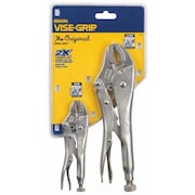 Irwin 2 Piece Original Locking Pliers Set Plain Grip Handle 37