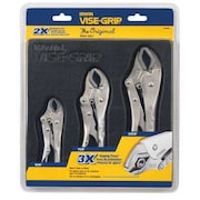 Irwin 3 Piece Original Locking Pliers Set Plain Grip Handle 4935580