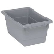 Quantum Storage Systems Cross Stacking Container, Gray, Polypropylene, 17 1/4 in L, 11 in W, 8 in H TUB1711-8GY