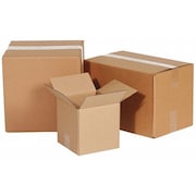 Zoro Select Corrugated Boxes, 6" x 6" x 4", Kraft, 25/Bundle 11K587