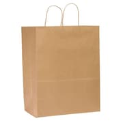 Zoro Select Traveler Brown Shopping Bag Flat Bottom, Twist Handles, Pk250 87127