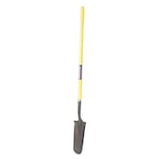 Westward 14 ga Drain Spade Shovel, Steel Blade, 46-3/4 in L Yellow Fiberglass Handle 12V173